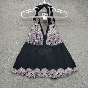 Swimsuits For All Apron Halter Tankini Top Size 18